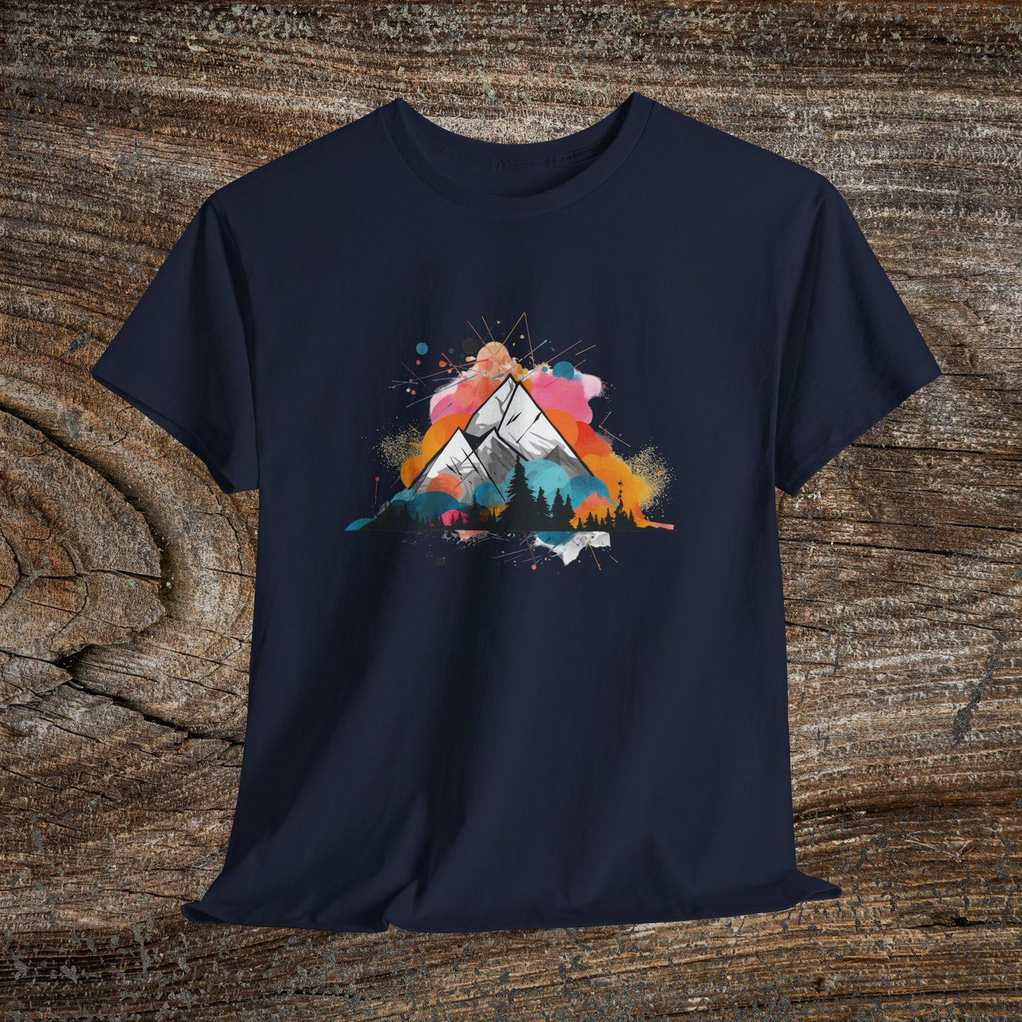Vibrant Retro Mountain Abstract TShirt - Trendy Cute Mountain Landscape Shirt