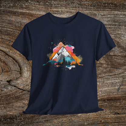 Vibrant Retro Mountain Abstract TShirt - Trendy Cute Mountain Landscape Shirt
