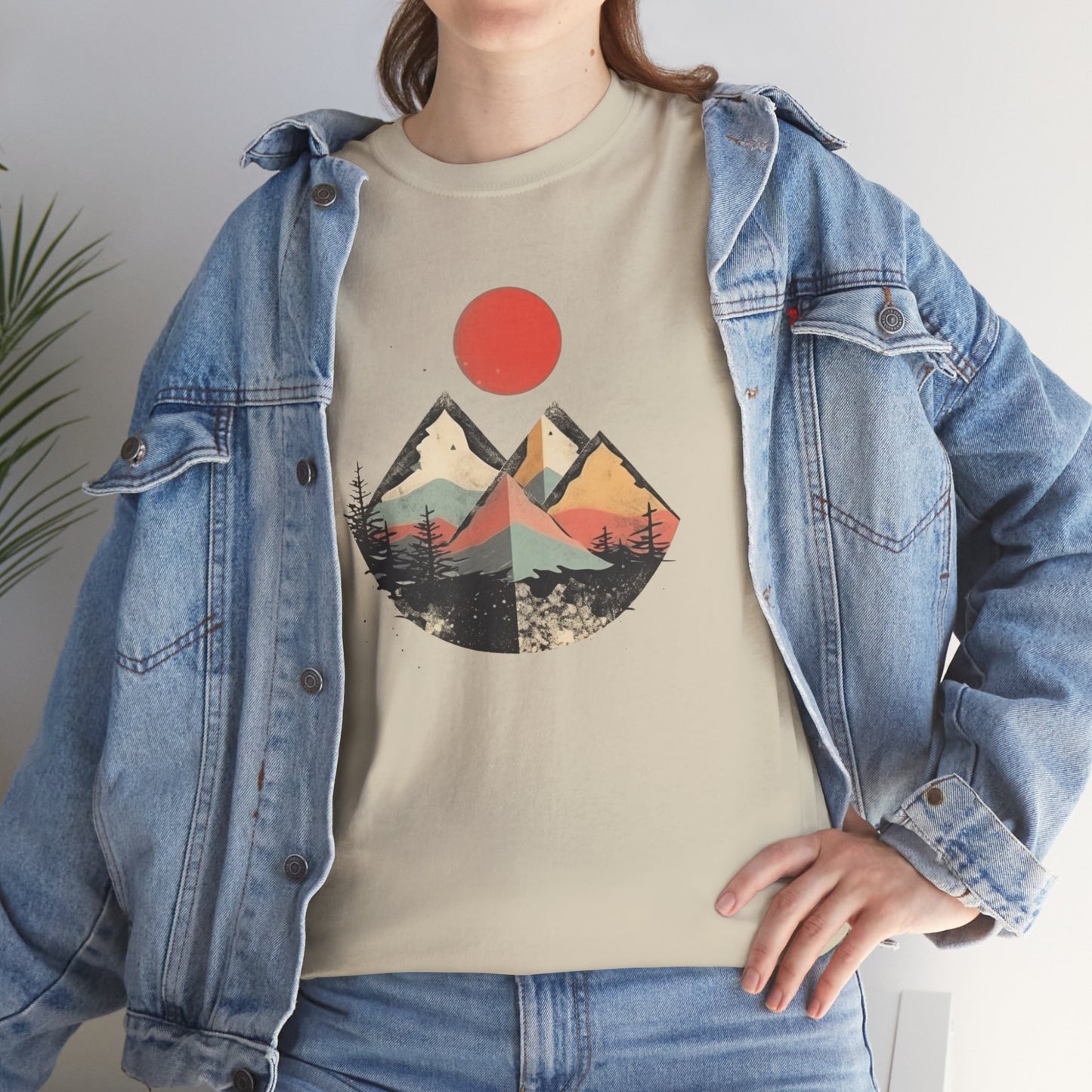 Vintage Retro Mountain TShirt - Trendy Mountain Landscape Shirt