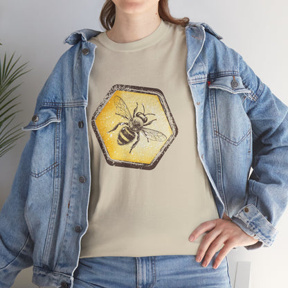 Grunge Honey Bee T-Shirt — Retro Honeycomb Bee Gift Tee