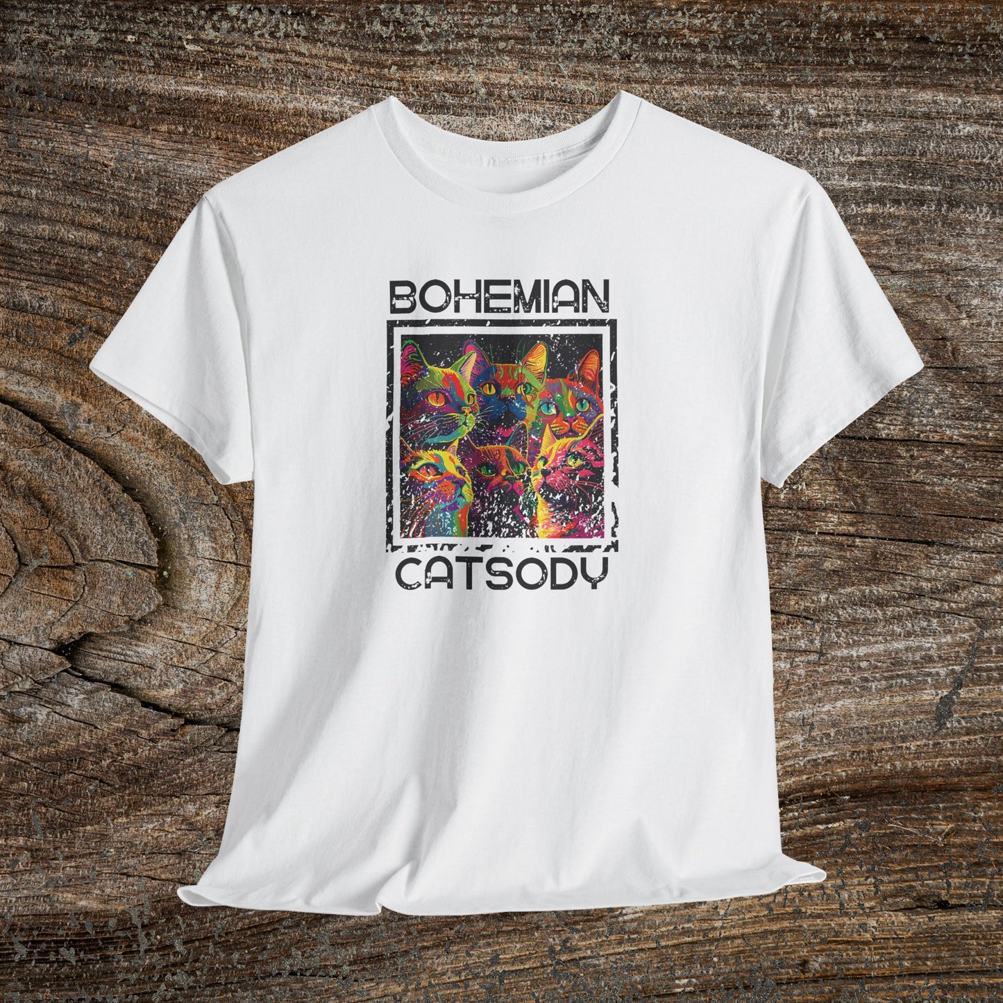 Retro Bohemian Catsody T-Shirt — Funny Vintage Cat Graphic Tee