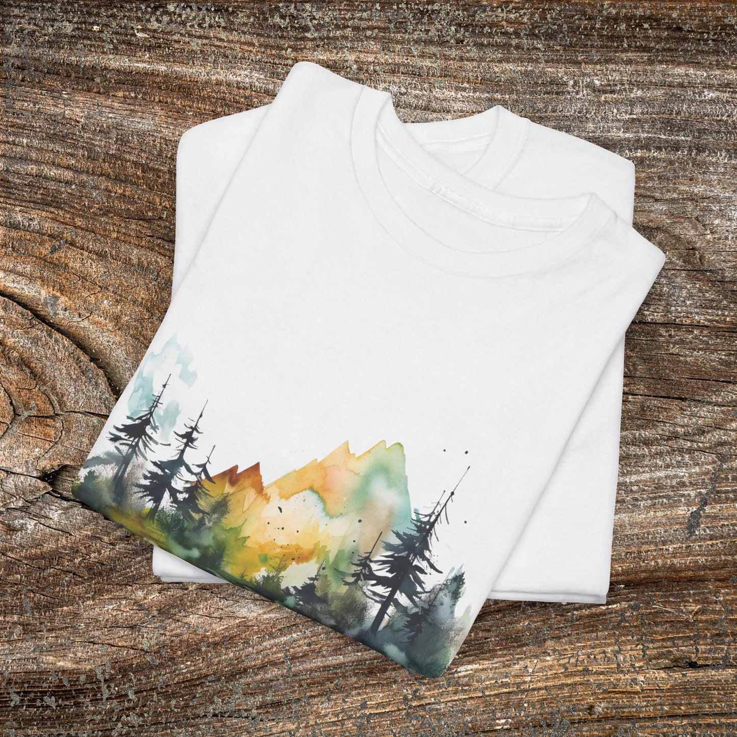 Watercolour Mountain Landscape TShirt - Nature Lover Gift