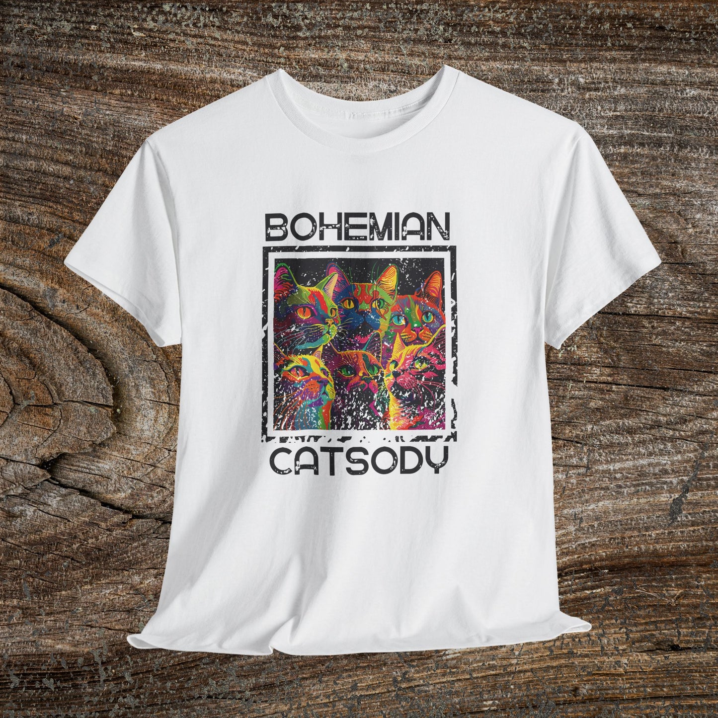 Retro Bohemian Catsody T-Shirt — Funny Vintage Cat Graphic Tee