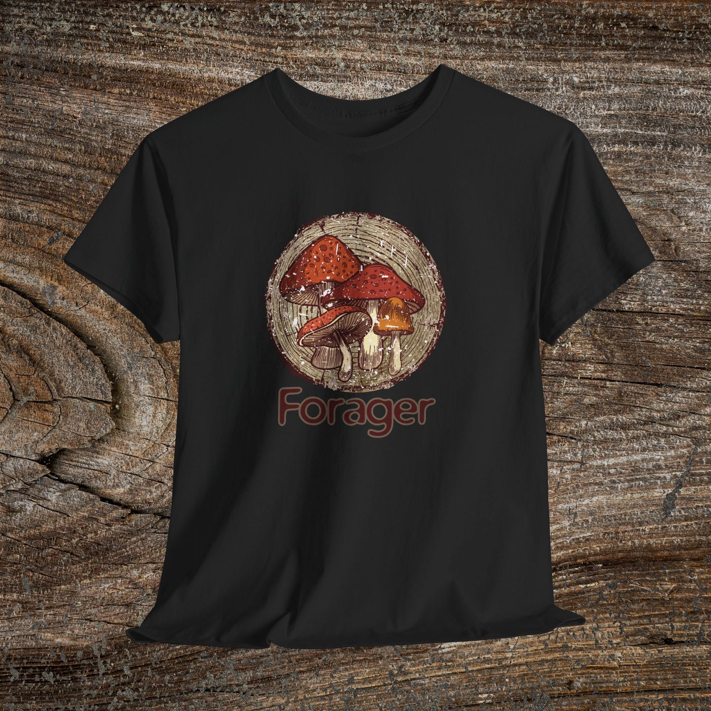 Foraging Mushroom Tee — Retro Grunge Forager Gift