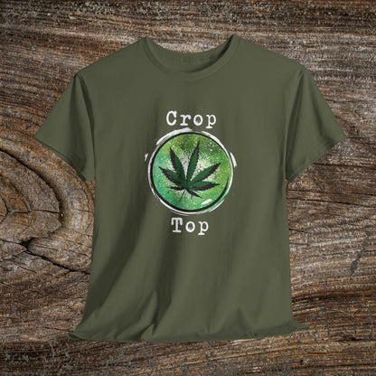 Grunge Weed Leaf 420 TShirt - "Crop Top" - Retro Weed Marijuana Stoner Gift