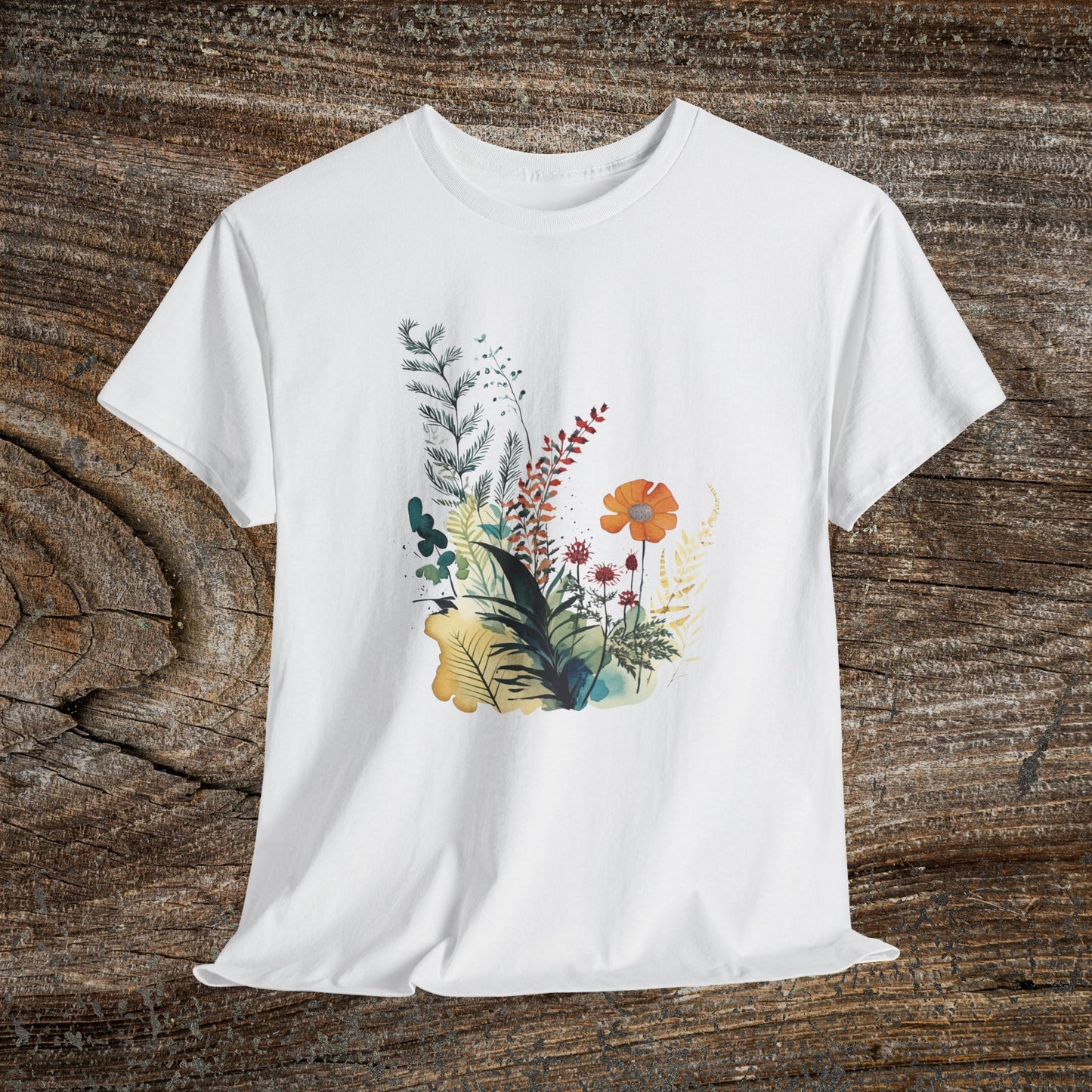 Vintage Watercolour  Floral TShirt — Botanical Graphic T-Shirt
