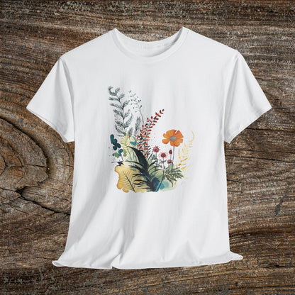 Vintage Watercolour  Floral TShirt — Botanical Graphic T-Shirt