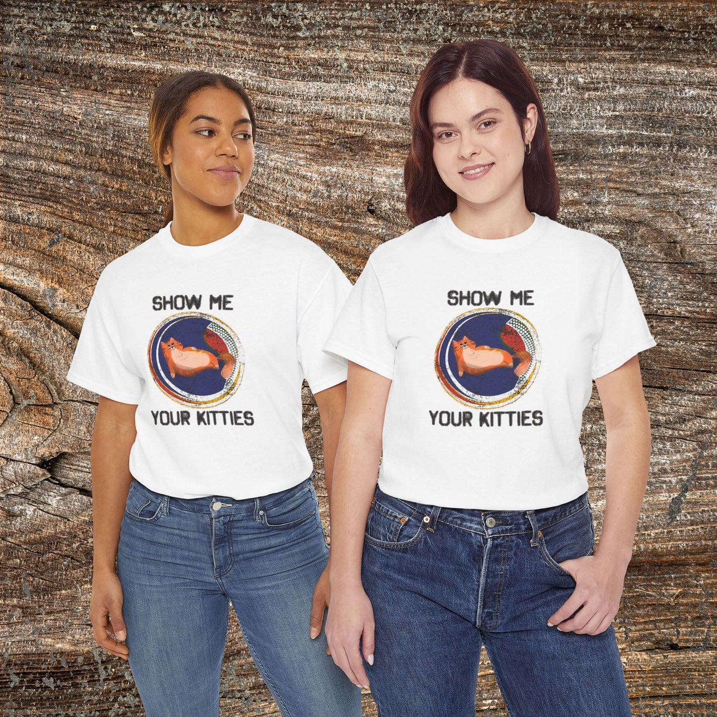 Funny Grunge Cat T-Shirt — "Show Me Your Kitties"
