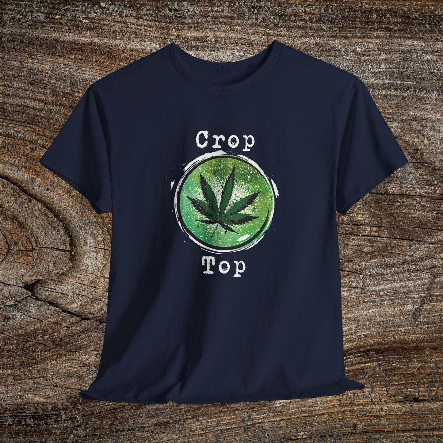 Grunge Weed Leaf 420 TShirt - "Crop Top" - Retro Weed Marijuana Stoner Gift