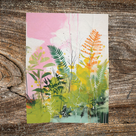 Botanical Abstract Blanket — Soft Floral Throw