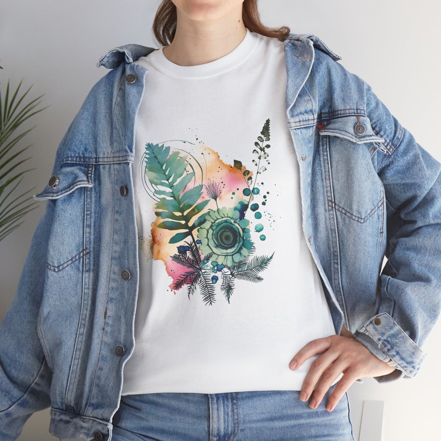 Vintage Watercolour Floral TShirt — Botanical Graphic T-Shirt