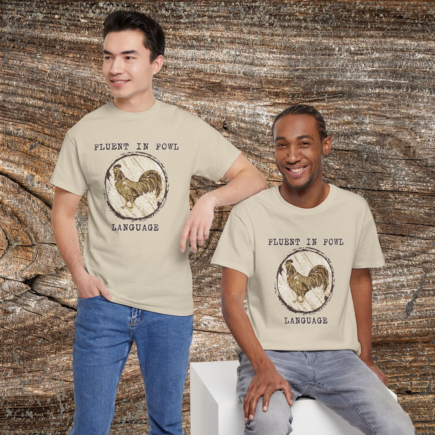 Retro Boho Chicken T-Shirt — "Fluent in Fowl Language"