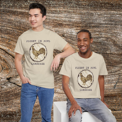 Retro Boho Chicken T-Shirt — "Fluent in Fowl Language"