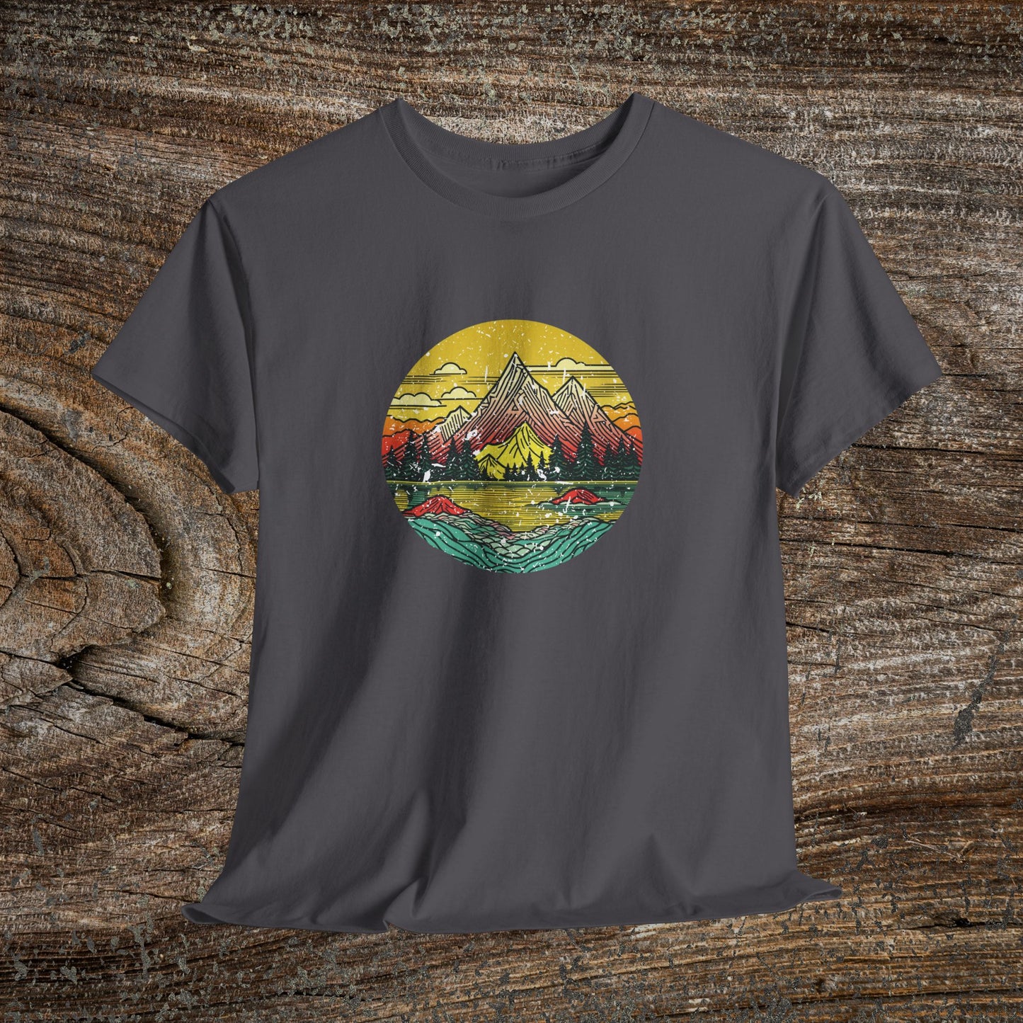 Retro Vintage Mountain Landscape TShirt - Nature Lover Gift