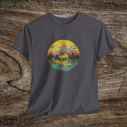 Retro Vintage Mountain Landscape TShirt - Nature Lover Gift