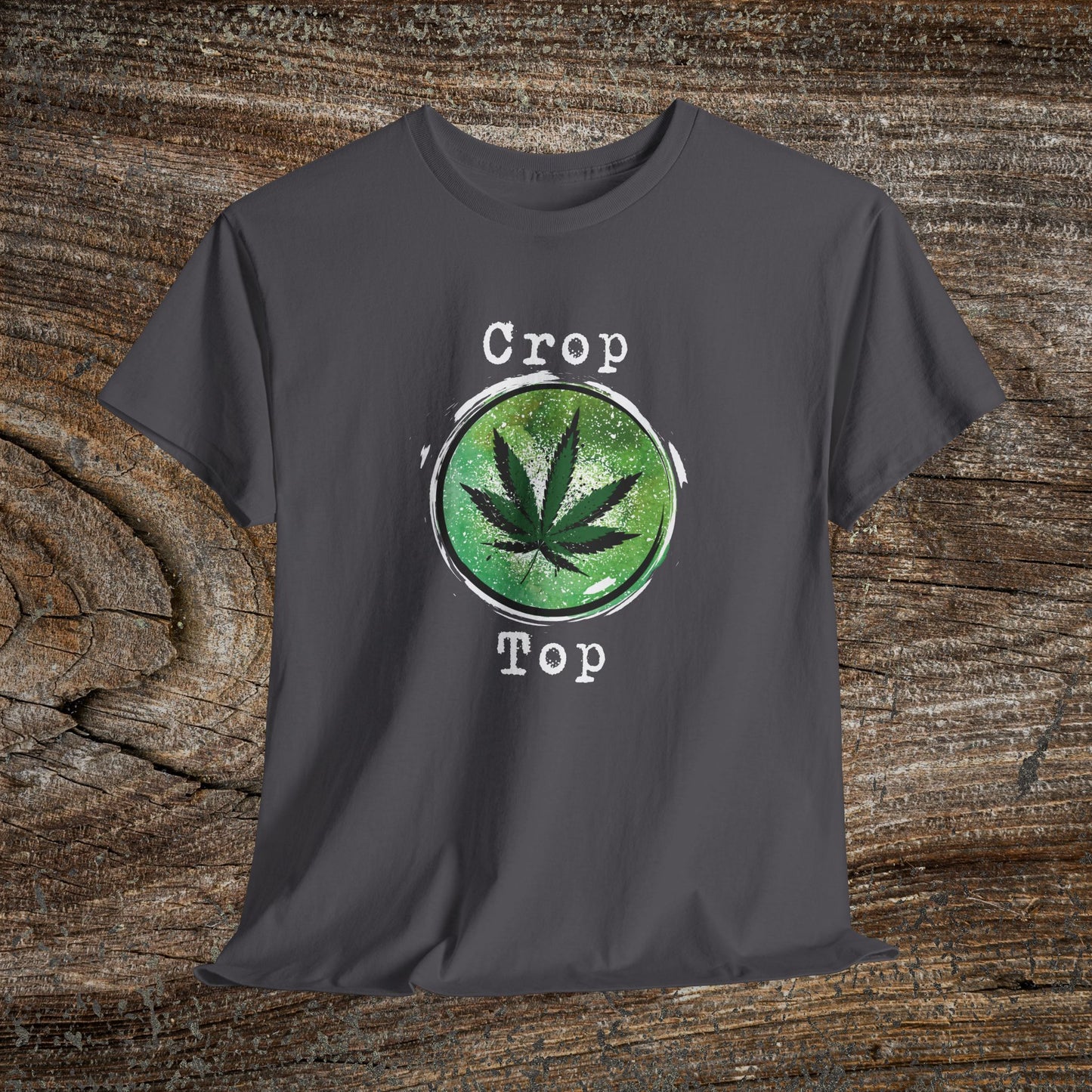 Grunge Weed Leaf 420 TShirt - "Crop Top" - Retro Weed Marijuana Stoner Gift