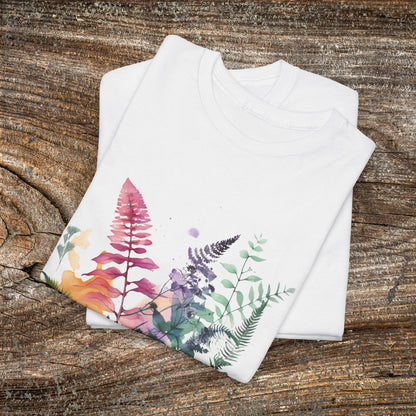 Vintage Watercolour  Floral TShirt — Botanical Graphic T-Shirt