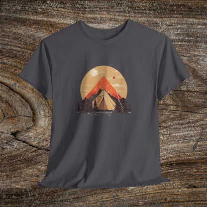 Camping Sunset T-Shirt — Mountain Tent Adventure Tee