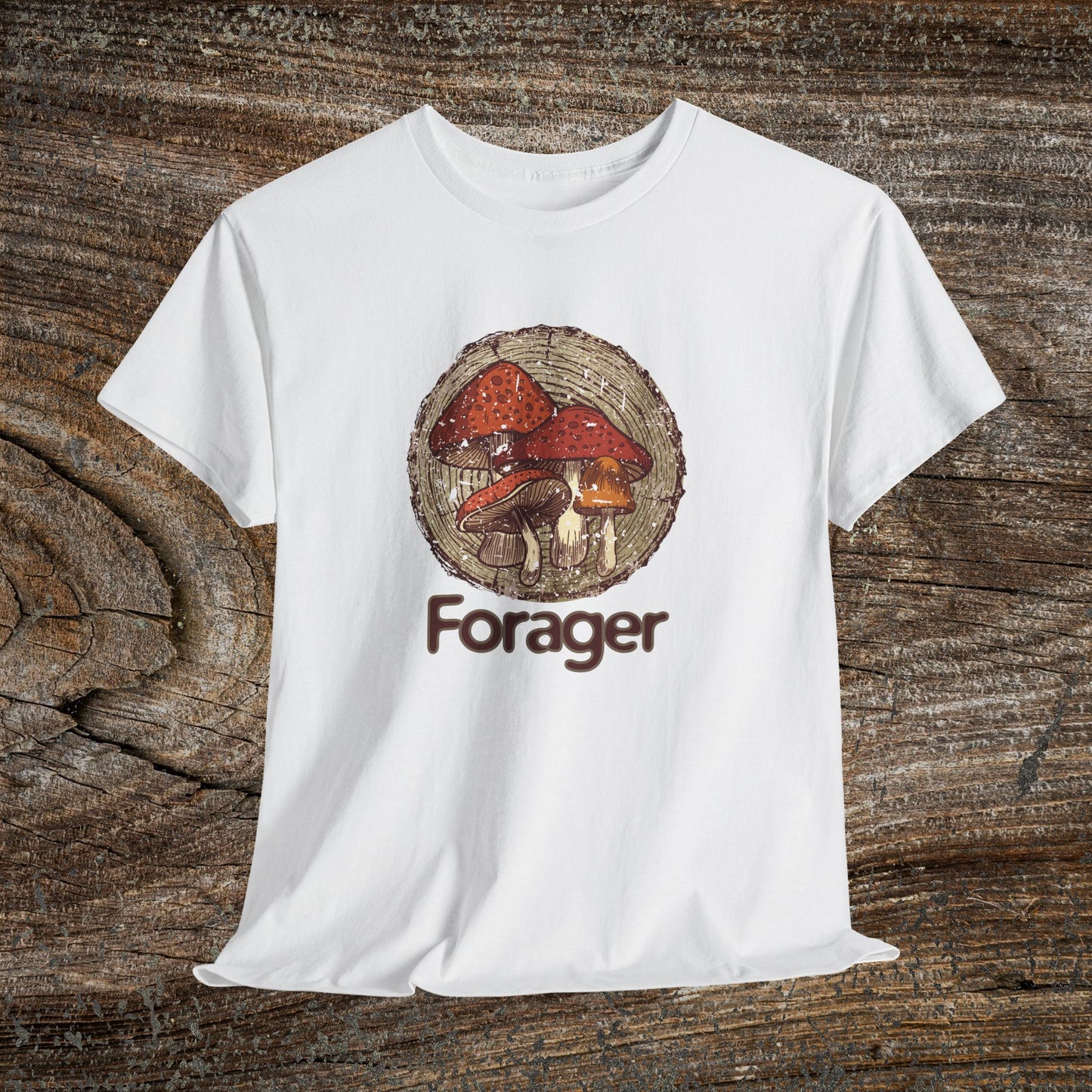 Foraging Mushroom Tee — Retro Grunge Forager Gift