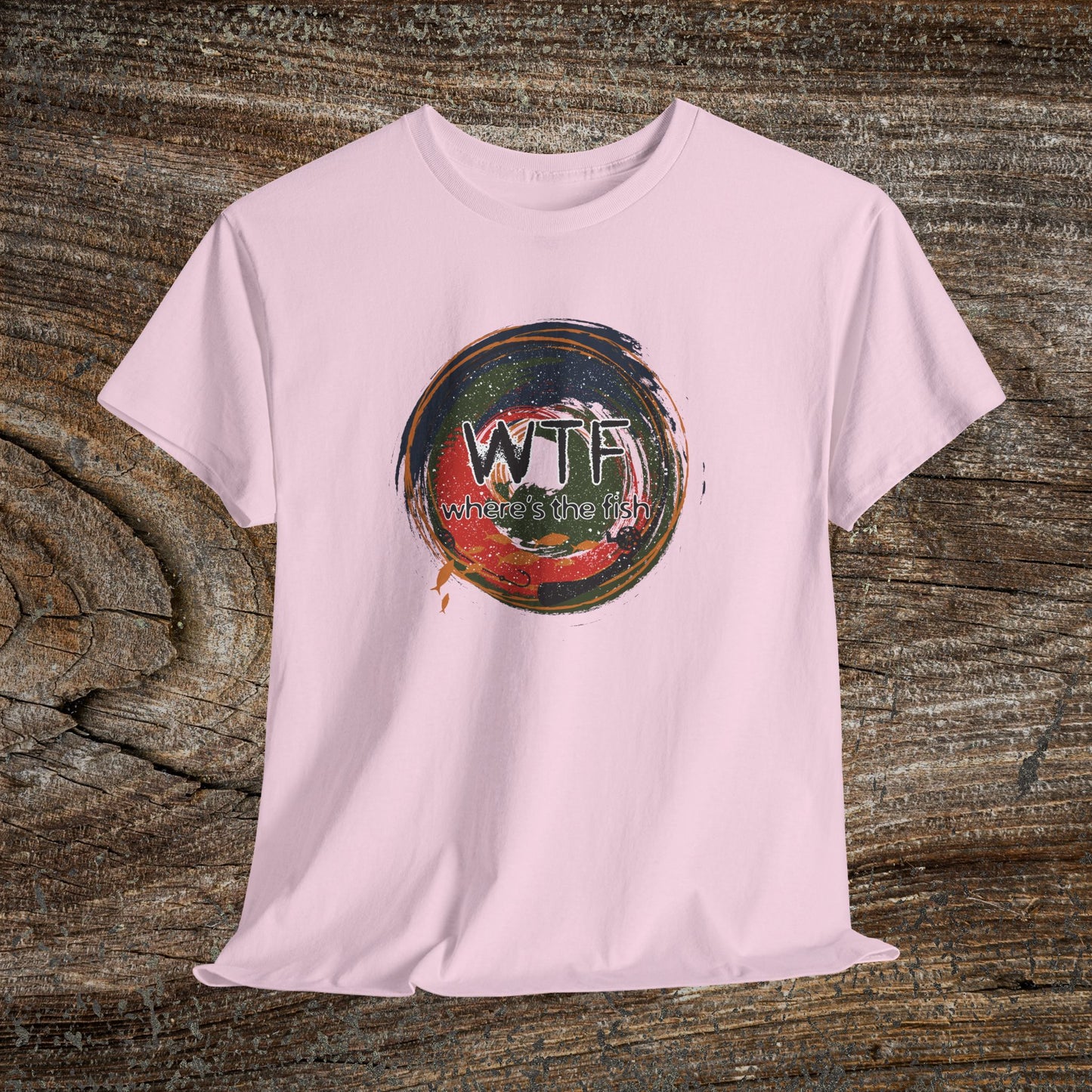 Retro Grunge Fishing TShirt - W.T.F Where's The Fish
