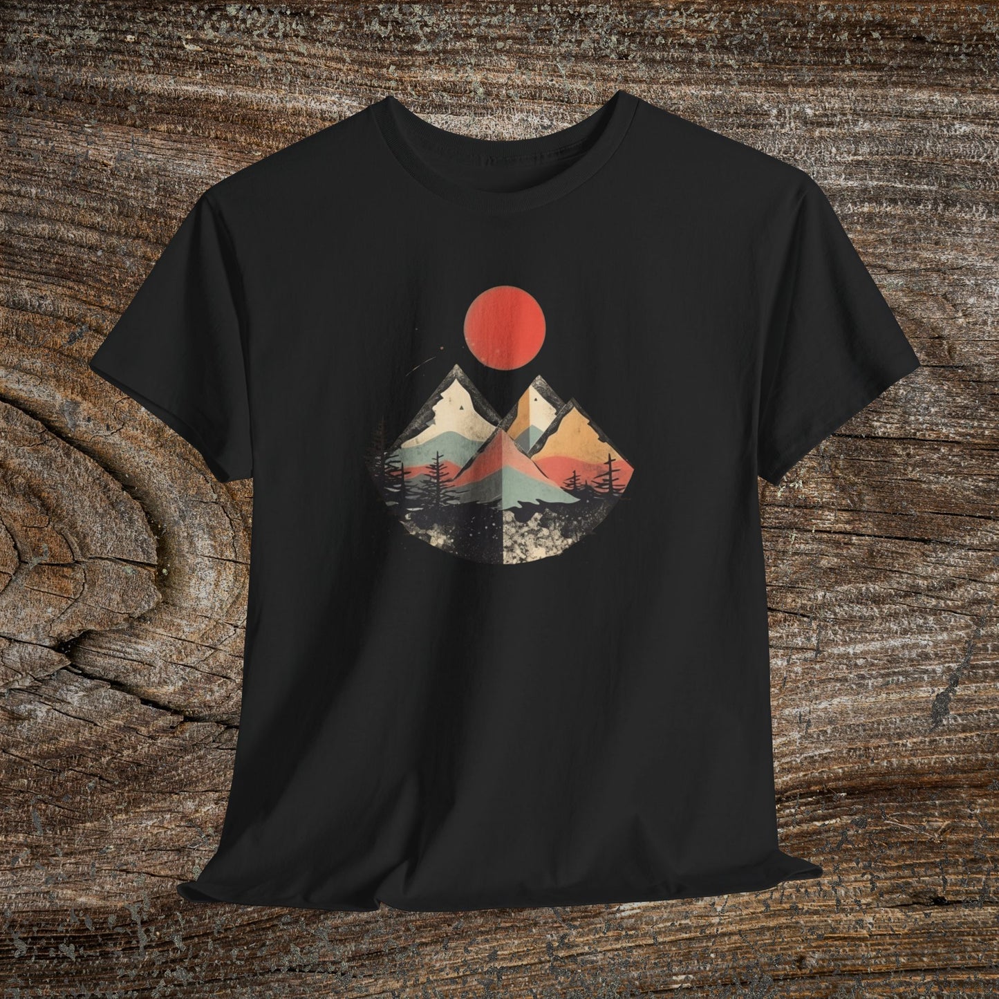 Vintage Retro Mountain TShirt - Trendy Mountain Landscape Shirt