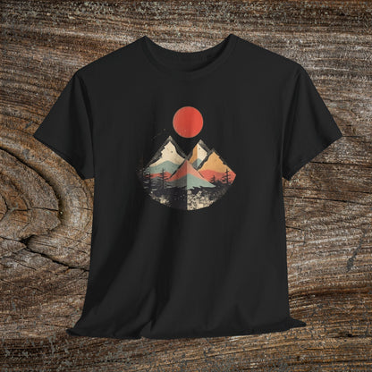 Vintage Retro Mountain TShirt - Trendy Mountain Landscape Shirt