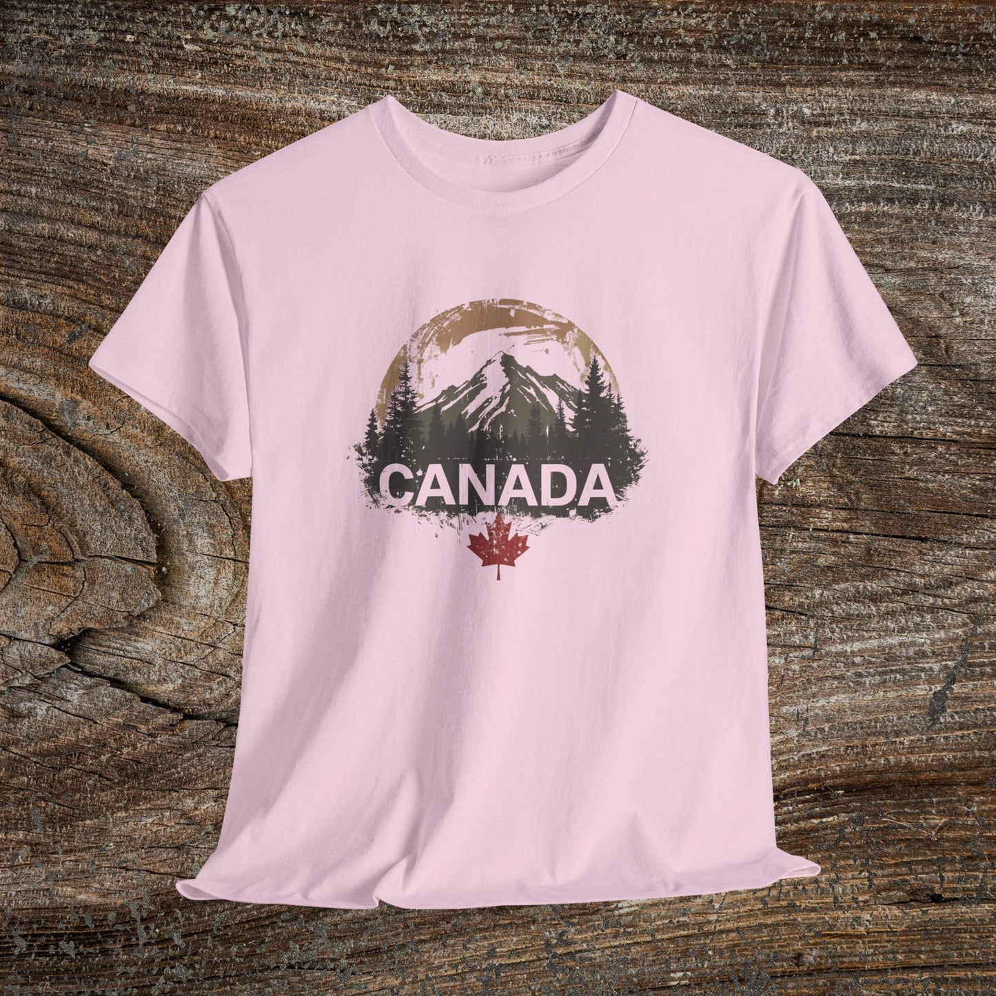 Rustic Canadian Landscape T-Shirt — Distressed Canada Tee
