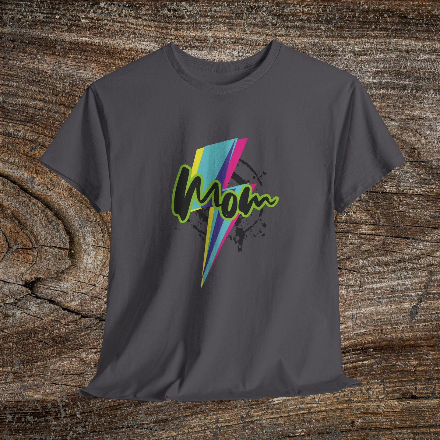 Grunge Retro Mom TShirt - Trendy Lightning Bolt Tee Shirt