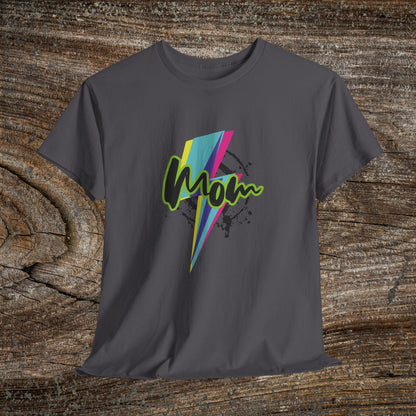 Grunge Retro Mom TShirt - Trendy Lightning Bolt Tee Shirt