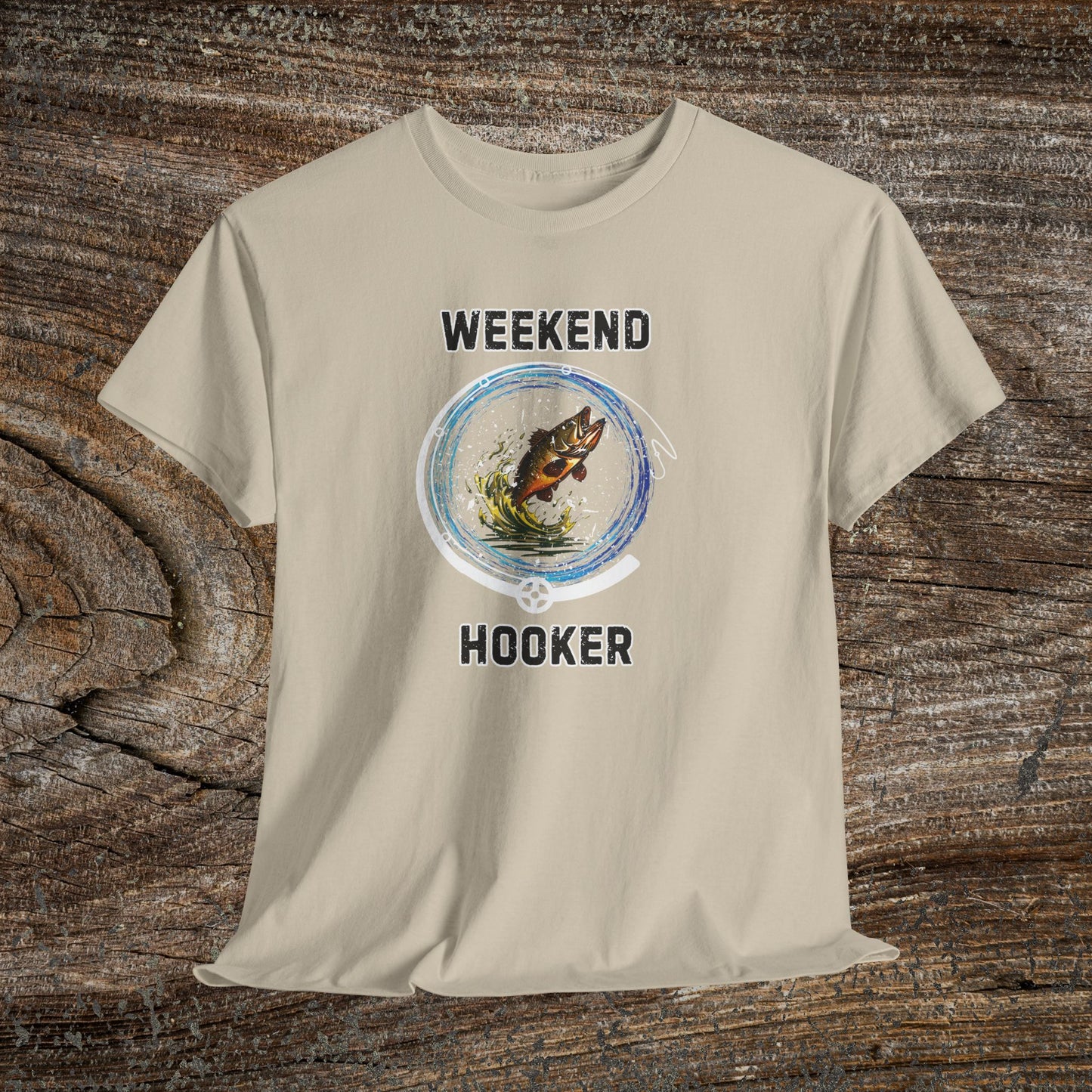 Retro 'Weekend Hooker' Fishing T-Shirt — Funny Grunge Angler Gift