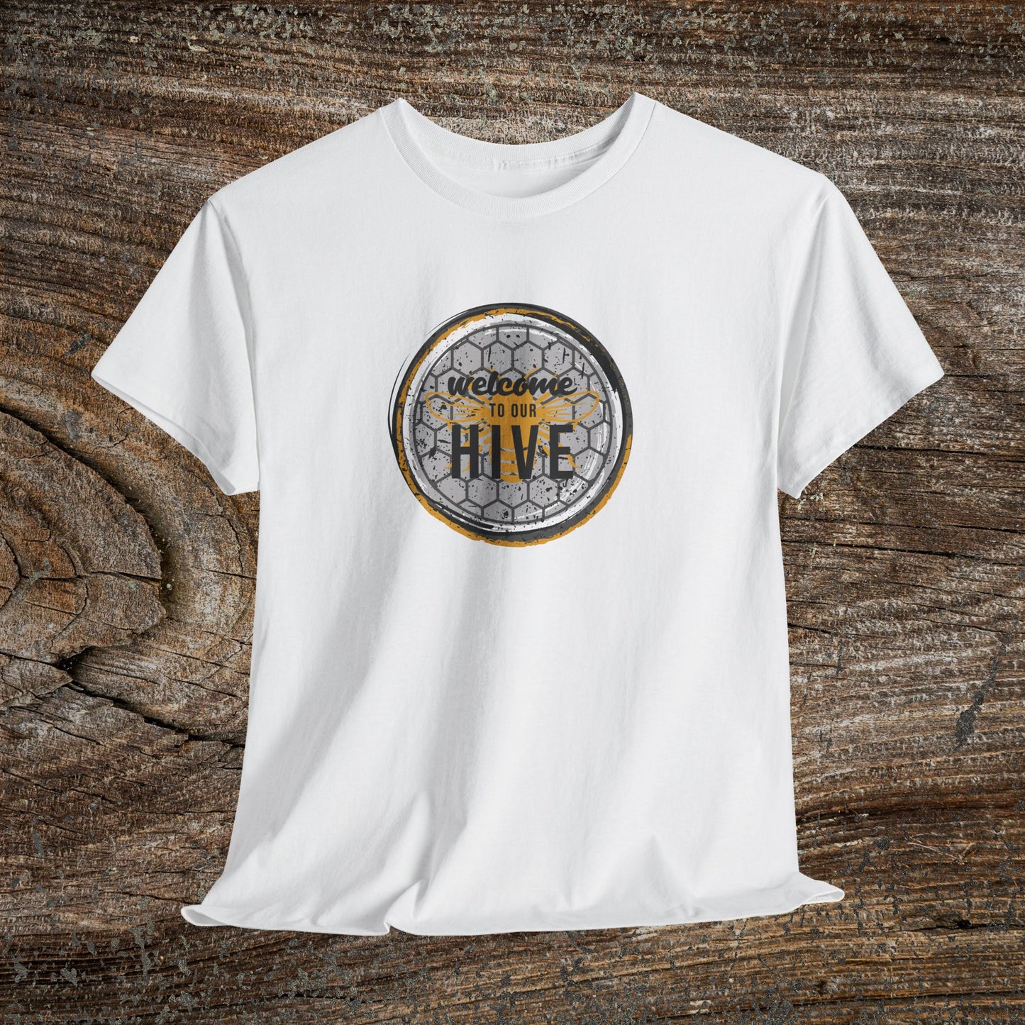 Welcome to Our Hive Retro Bee T-Shirt — Beekeeper Gift