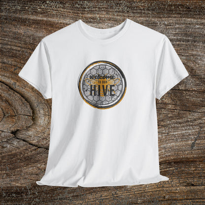 Welcome to Our Hive Retro Bee T-Shirt — Beekeeper Gift