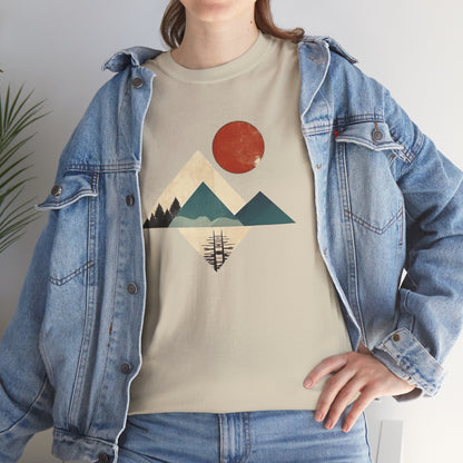 Boho Mountain T-Shirt — Vintage Abstract Mountain Landscape Tee