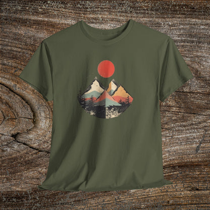 Vintage Retro Mountain TShirt - Trendy Mountain Landscape Shirt