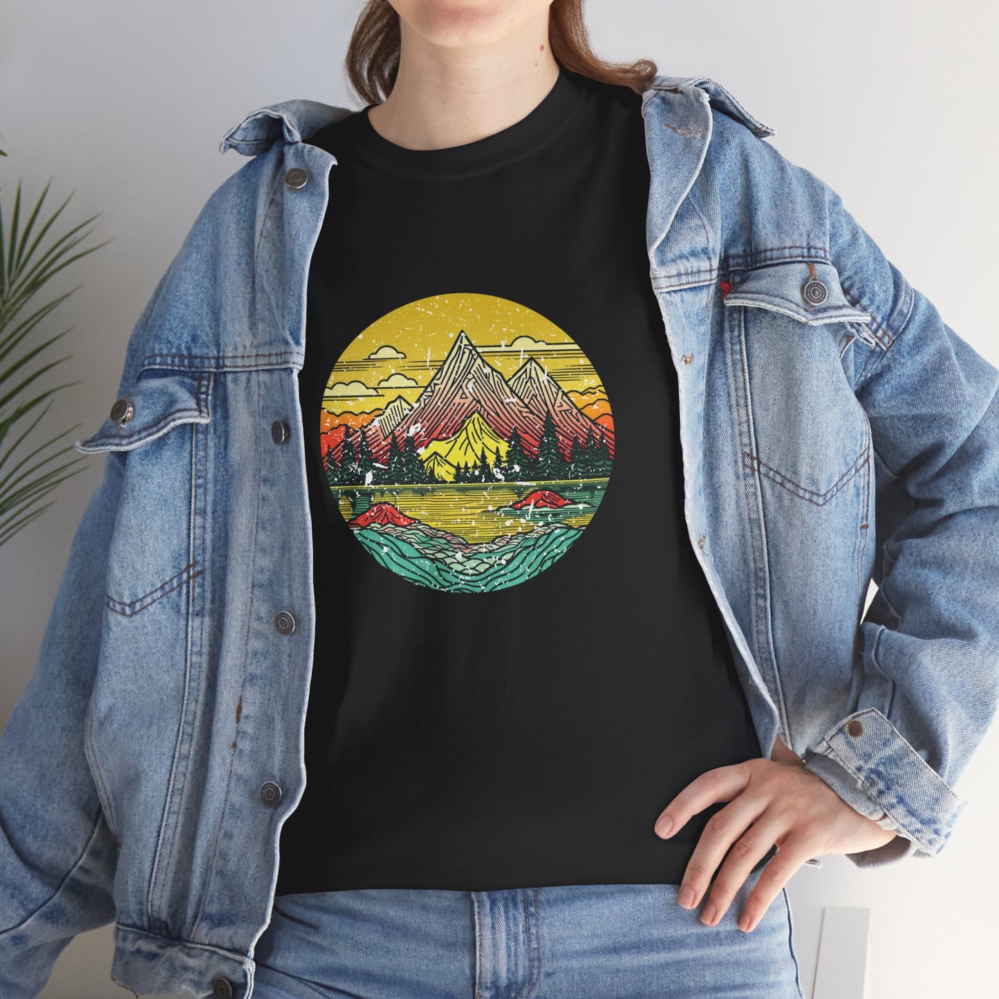 Retro Vintage Mountain Landscape TShirt - Nature Lover Gift