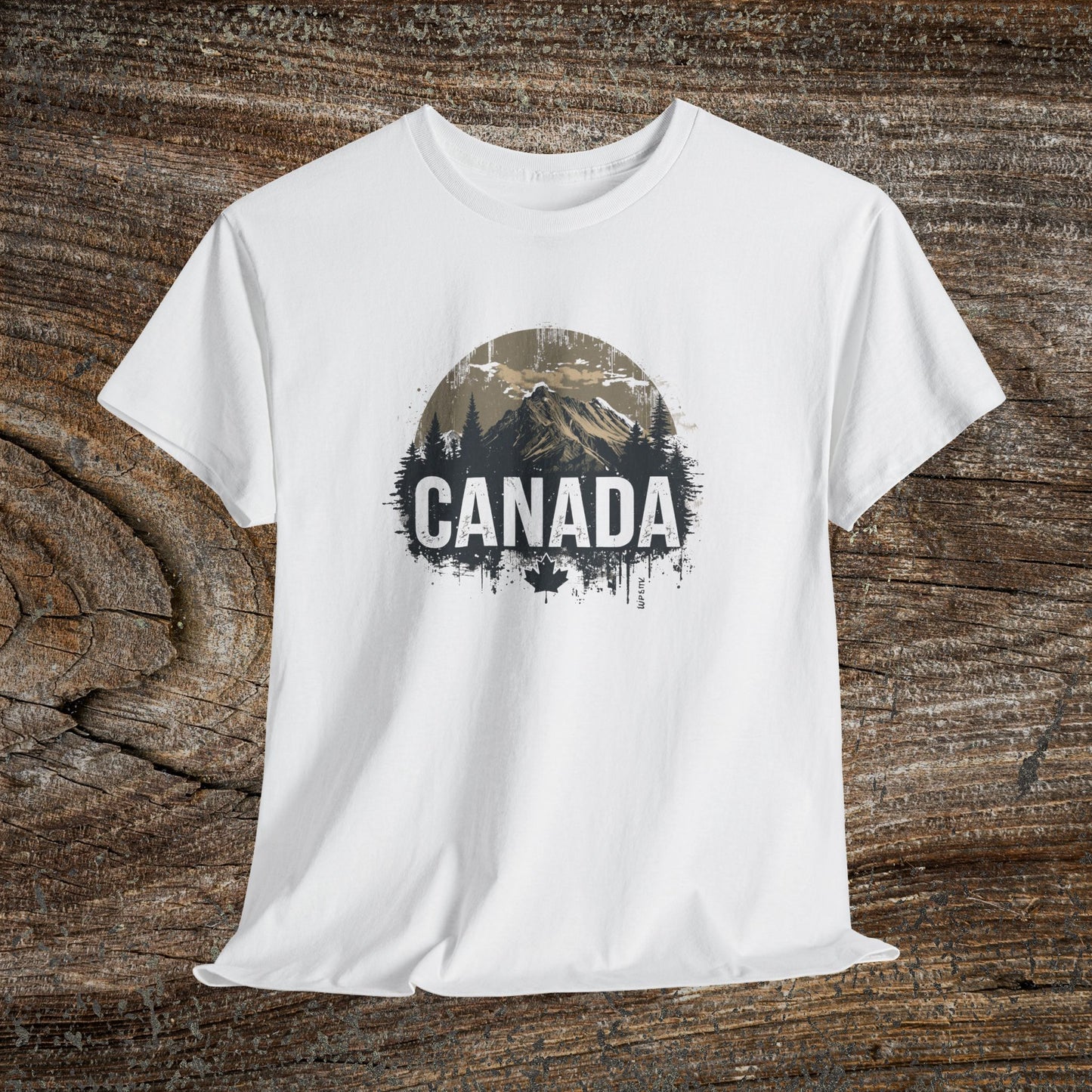 Rustic Canadian Landscape T-Shirt — Distressed Canada Tee