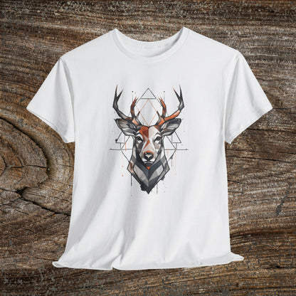 Geometric Abstract Deer T-Shirt — Modern Minimalist Deer Tee