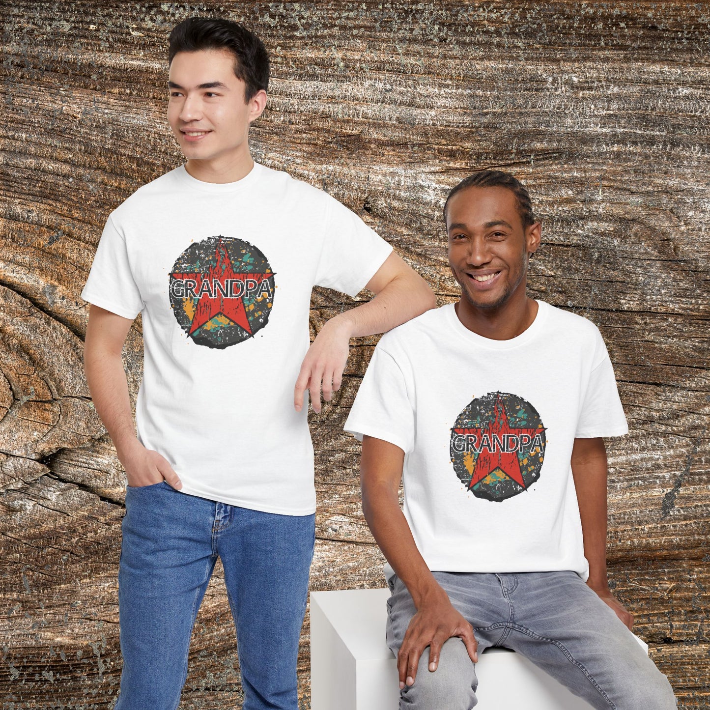 Grunge Grandpa Star T-Shirt — Retro Father's Day Gift