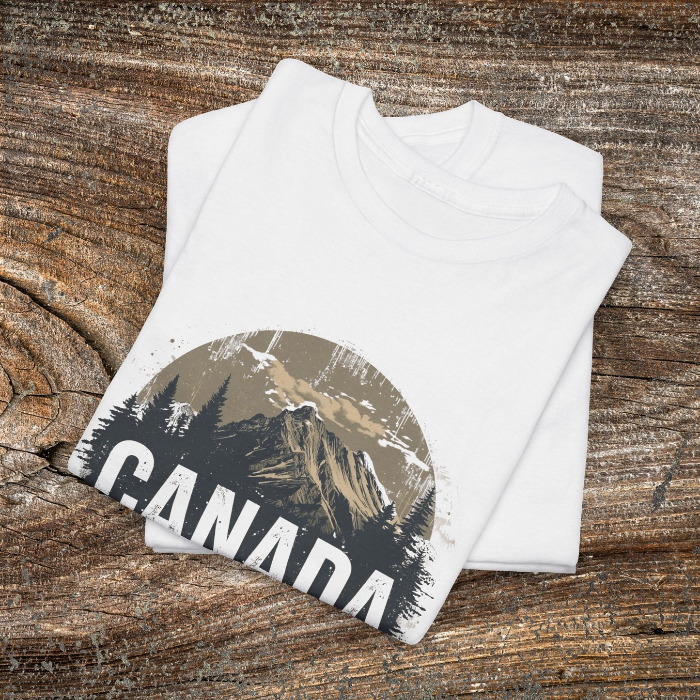 Rustic Canadian Landscape T-Shirt — Distressed Canada Tee