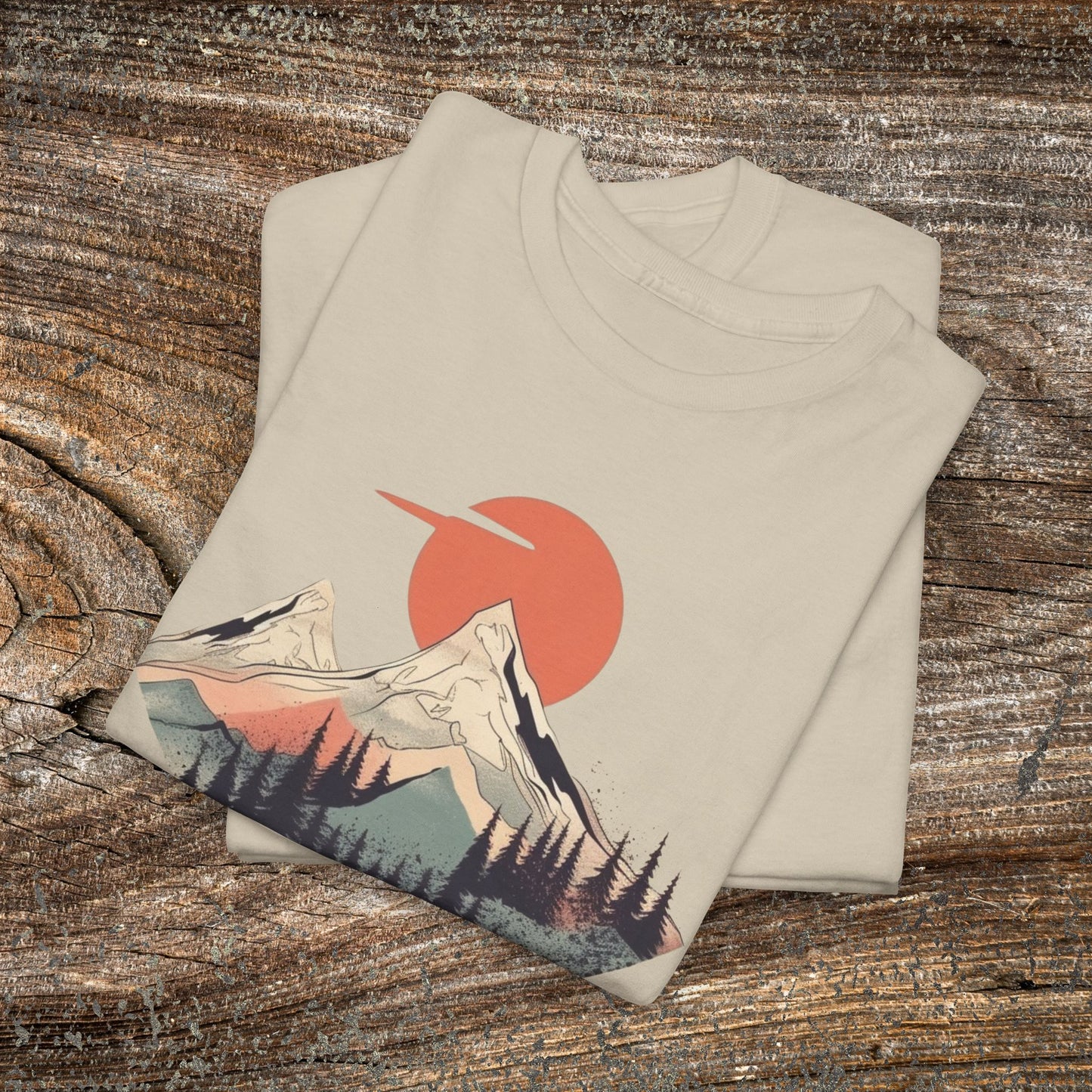 Vintage Retro Mountain TShirt - Trendy Mountain Landscape Shirt