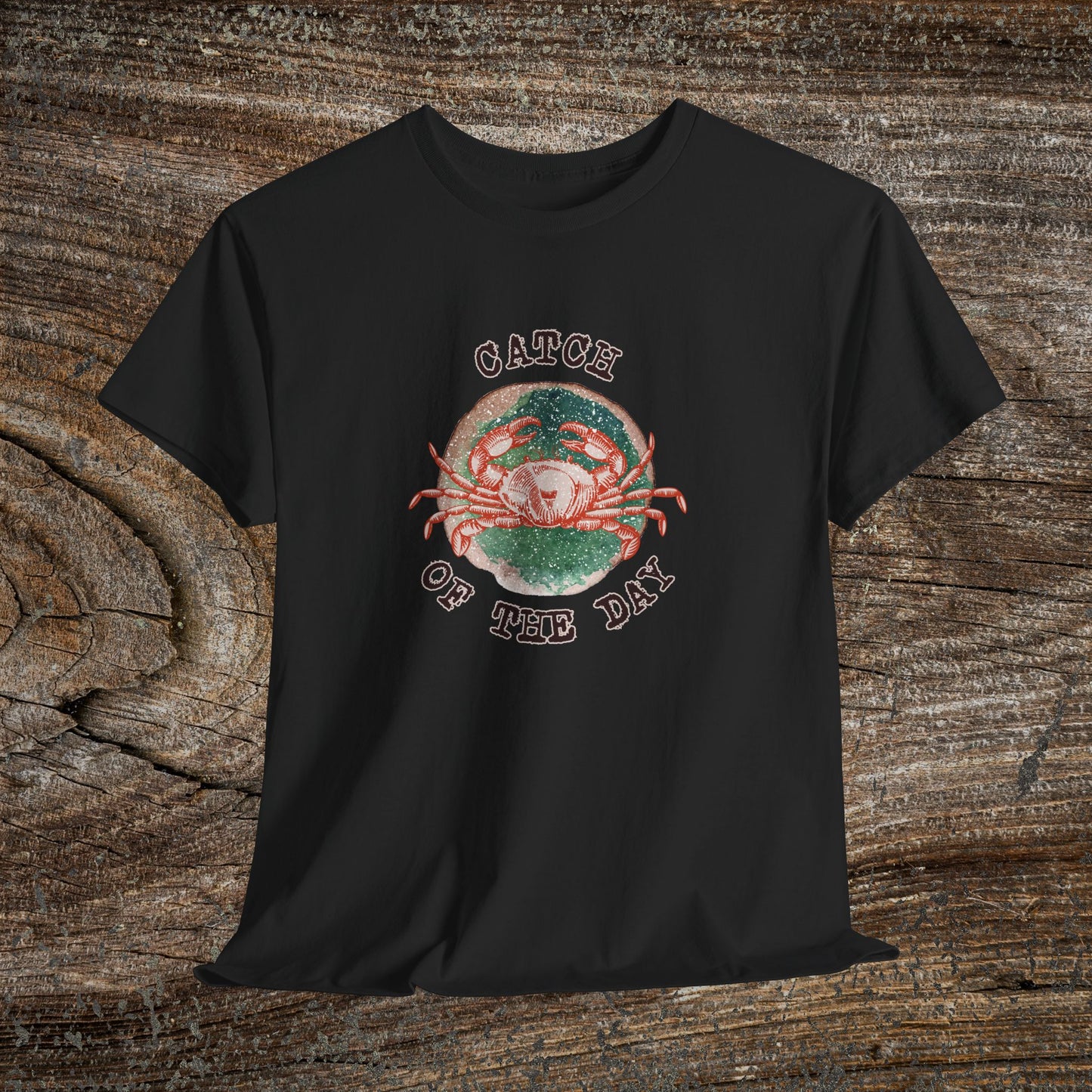 Grunge Retro Crab T-Shirt - 'Catch of the Day' - Grunge Fishing Shirt