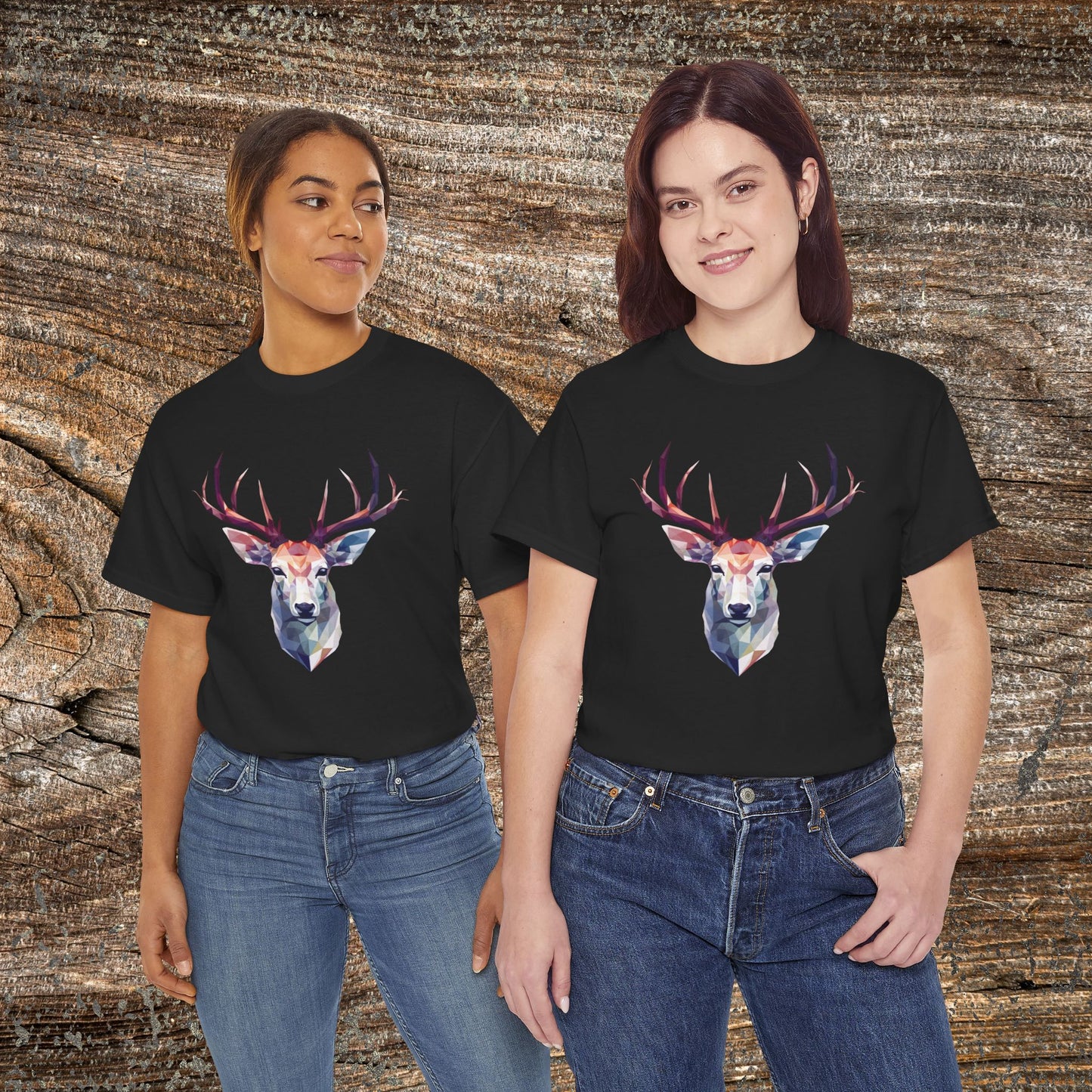 Geometric Abstract Deer T-Shirt — Modern Minimalist Deer Tee