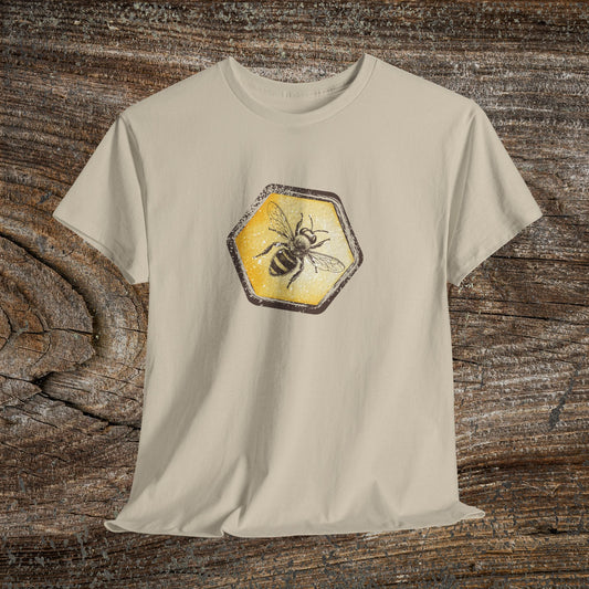 Grunge Honey Bee T-Shirt — Retro Honeycomb Bee Gift Tee
