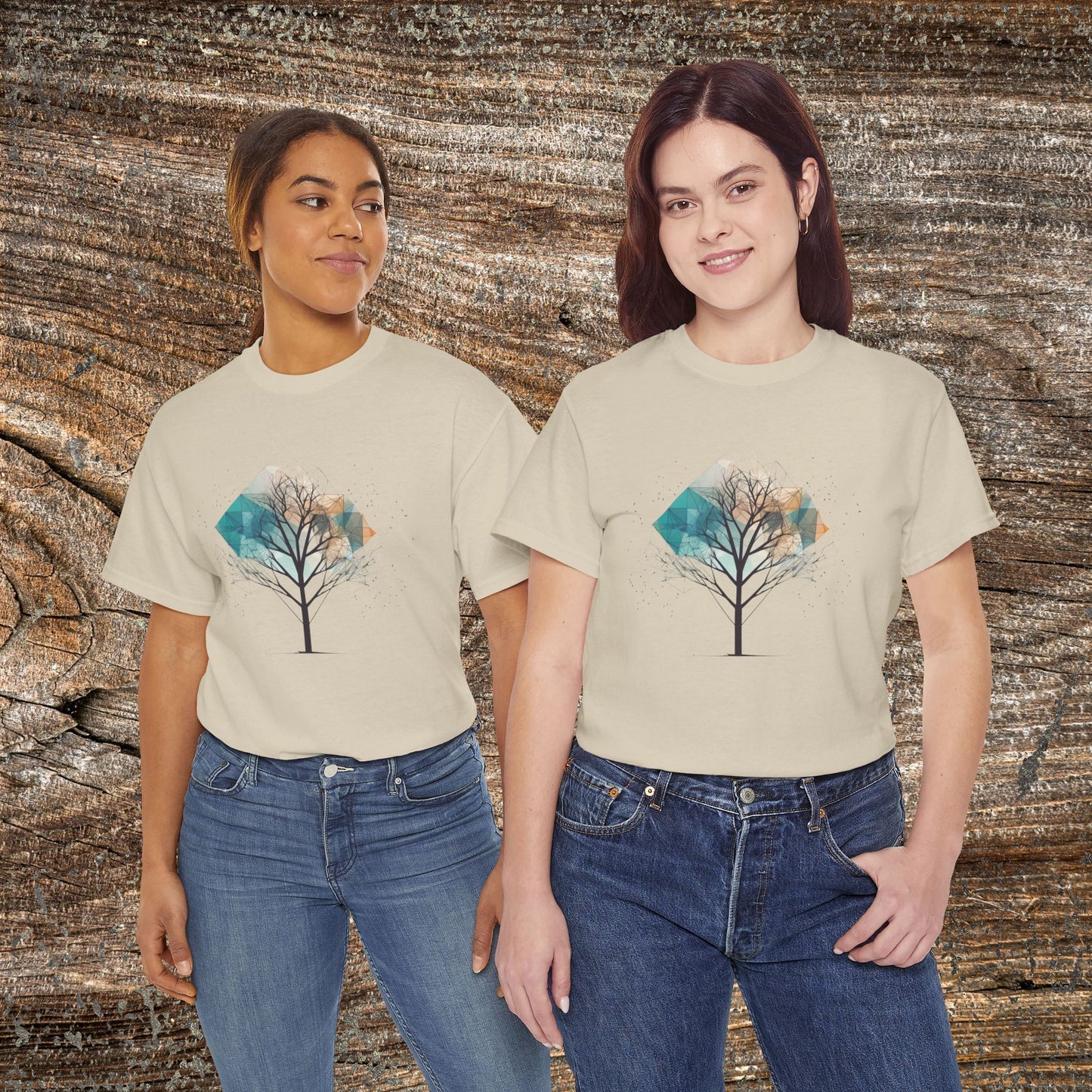 Geometric Minimalist Tree T-Shirt — Abstract Nature Lover Gift