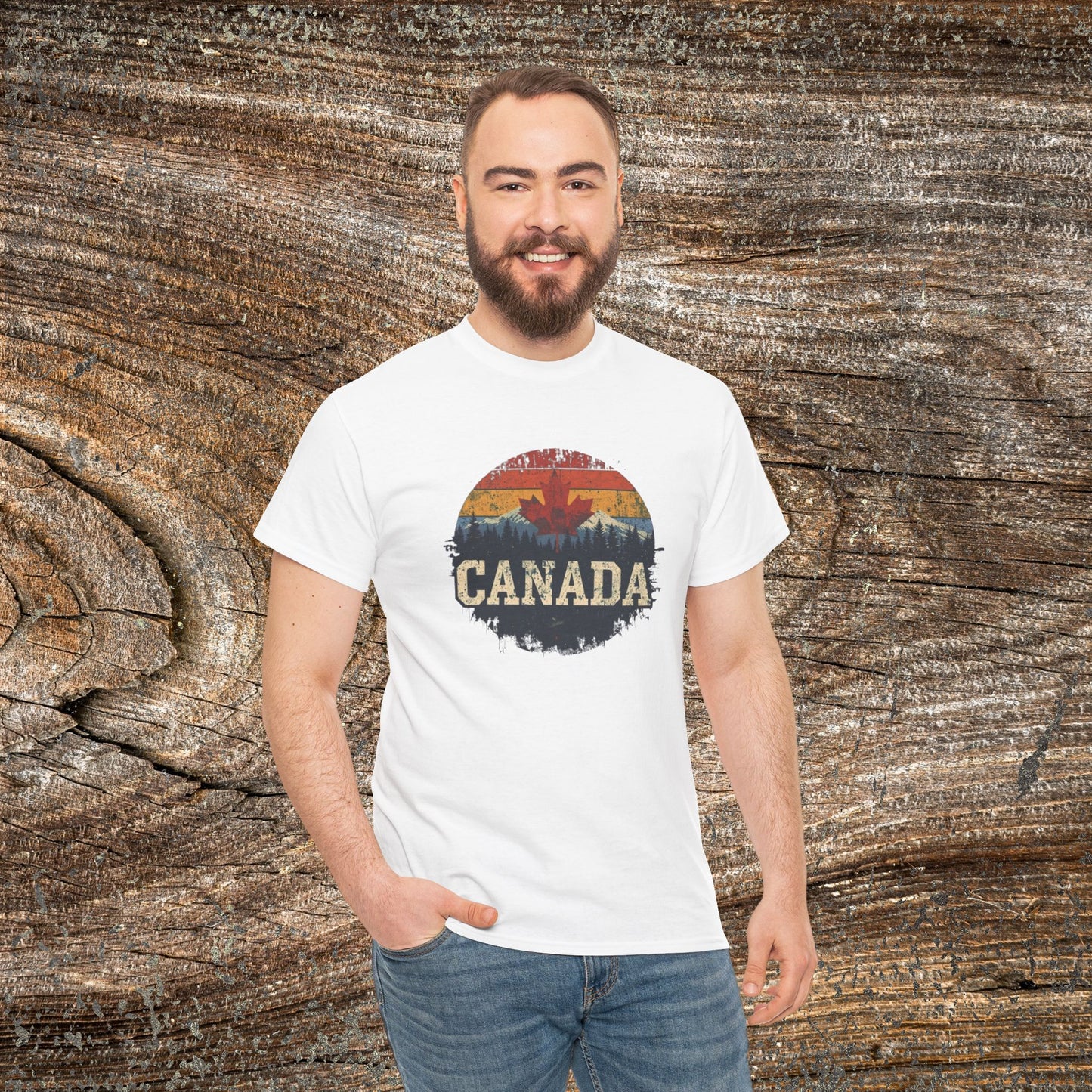 Rustic Canadian Maple Leaf T-Shirt — Distressed Canada Tee