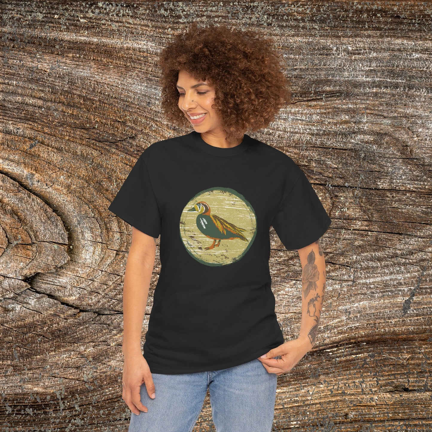 Rustic Boho Duck T-Shirt — Vintage Farmhouse Duck Tee