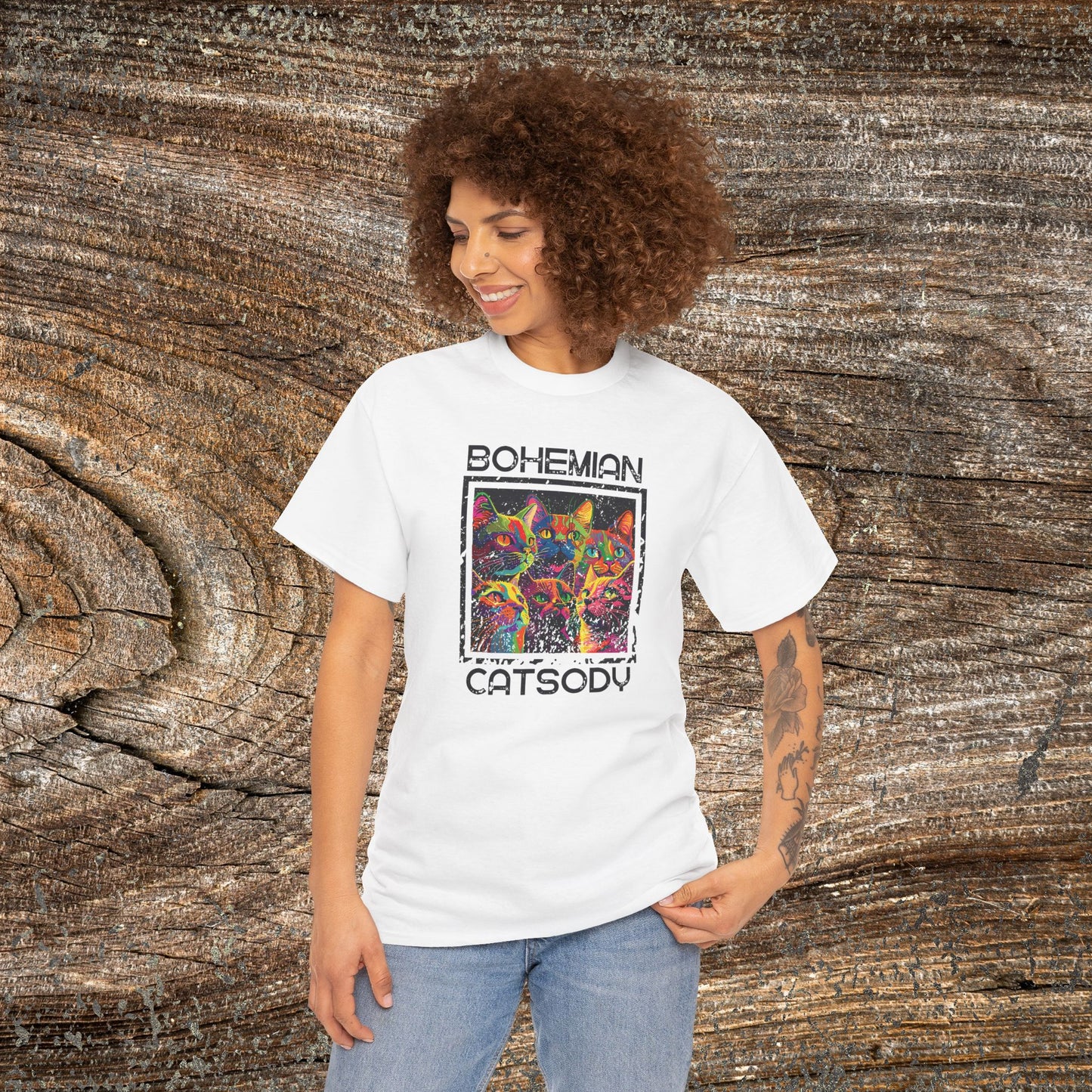 Retro Bohemian Catsody T-Shirt — Funny Vintage Cat Graphic Tee