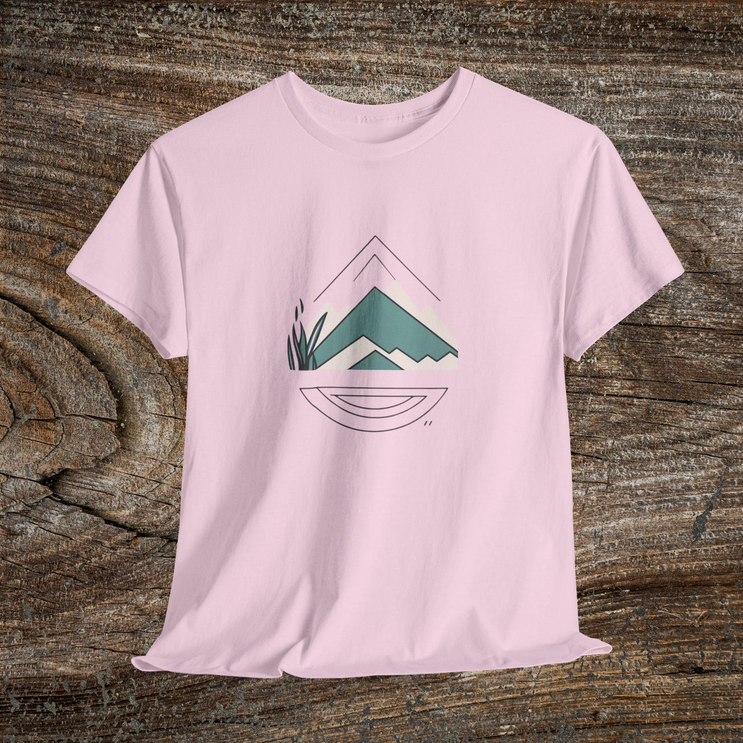 Boho Mountain Landscape T-Shirt - Minimalist Graphic Tee