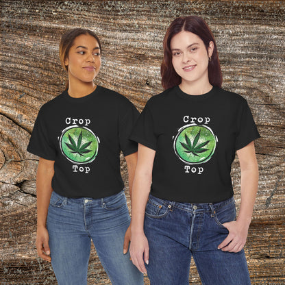 Grunge Weed Leaf 420 TShirt - "Crop Top" - Retro Weed Marijuana Stoner Gift