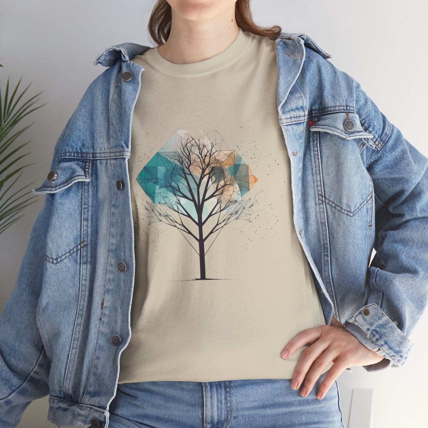 Geometric Minimalist Tree T-Shirt — Abstract Nature Lover Gift